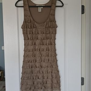 Max studio tank dress, gold/bronze, medium